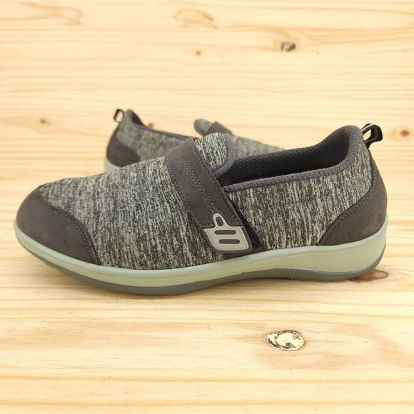 Orthofeet Women's Slip On Shoes Sz 10 2E Extra Wide Gray Fabric Comfort Casual - Picture 1 of 9